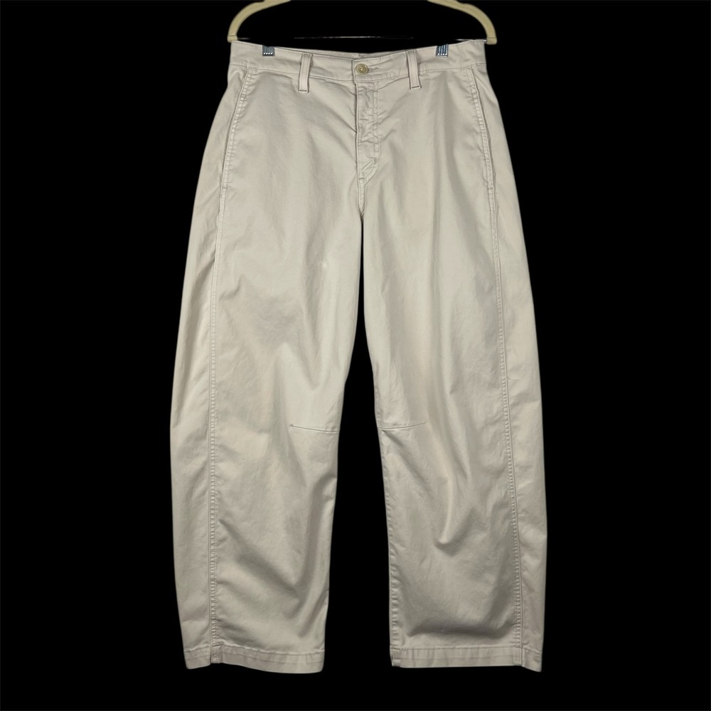 AG Adriano Goldschmied Fiona Pants Women's‎ 28 (6) Beige High Rise Barrel FLAW